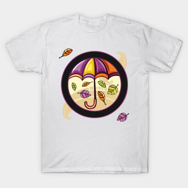 Autumn Umbrella T-Shirt by AmazingArtMandi